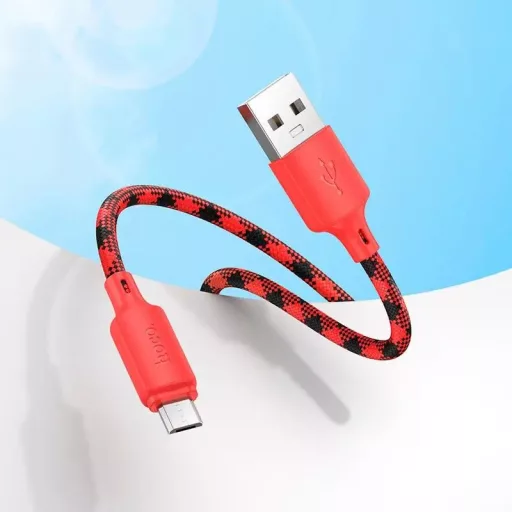 Hoco USB-A – Micro USB töltőkábel 2,4A 1 m Gradient piros