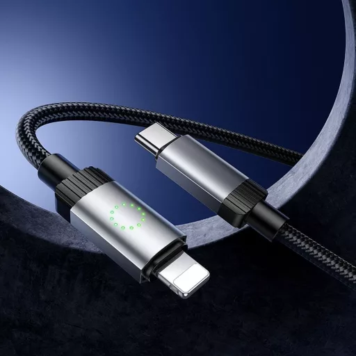Hoco USB-C – Lightning töltőkábel X117 PD 27W 1 m fekete