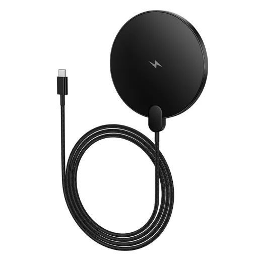 Hoco vezeték nélküli töltő USB-C kábellel és digitális kijelzővel 15W CW62 fekete