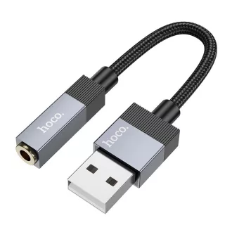   USB-A (apa) – 3,5 mm jack (anya) AUX adapter Hoco UPA32D fekete