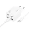 Hoco hálózati töltő 2×USB-C + 2×USB-A QC3.0 PD 3A 20W + USB-C – USB-C kábel N55 fehér