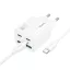 Hoco hálózati töltő 2×USB-C + 2×USB-A QC3.0 PD 3A 20W + USB-C – USB-C kábel N55 fehér