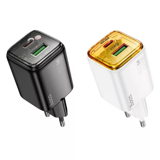 Hoco hálózati töltő USB-A + USB-C QC3.0 PD 3A 20W N52 fehér