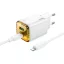Hoco hálózati töltő USB-A + USB-C QC3.0 PD 3A 20W + USB-C – Lightning kábel N52 fehér