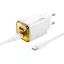 Hoco hálózati töltő USB-A + USB-C QC3.0 PD 3A 20W + USB-C – USB-C kábel N52 fehér