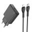Hoco Slim hálózati töltő USB-C QC PD 20W + USB-C – Lightning kábel N37 fekete