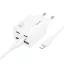 Hoco hálózati töltő 2×USB-C + 2×USB-A QC3.0 PD 3A 30W + USB-C – Lightning kábel N56 fehér