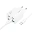 Hoco hálózati töltő 2×USB-C + 2×USB-A QC3.0 PD 3A 30W + USB-C – USB-C kábel N56 fehér