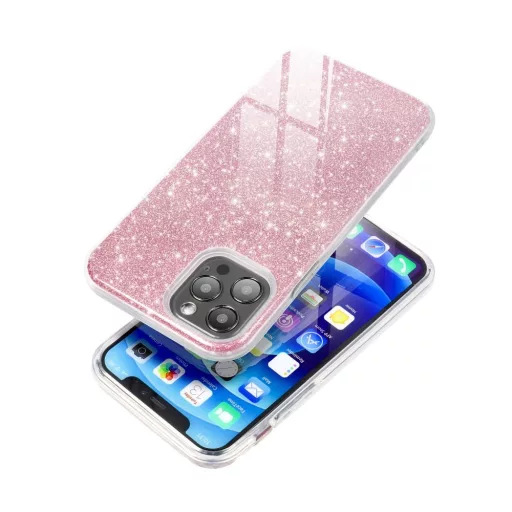 Shining csillogós tok iPhone 17  rózsaszín