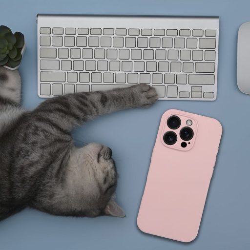 Szilikon tok 2 mm iPhone 17  Magsafe kompatibilis púderrózsaszín