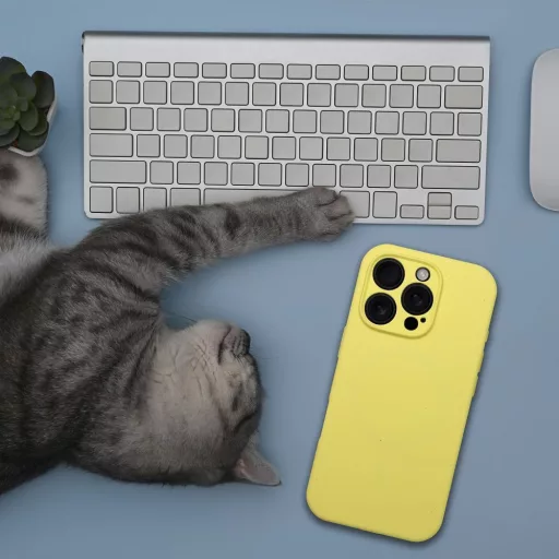 Szilikon tok 2 mm iPhone 17 PRO MAX  Magsafe kompatibilis sárga