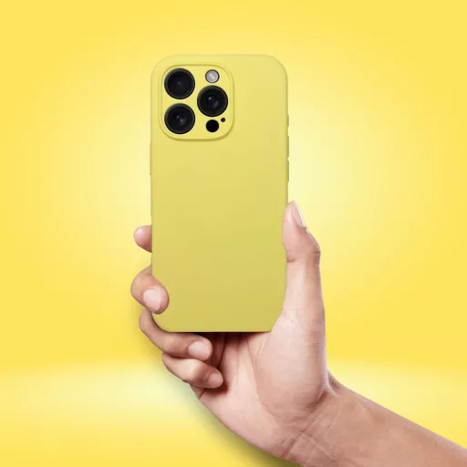 Szilikon tok 2 mm iPhone 17 PRO MAX  Magsafe kompatibilis sárga