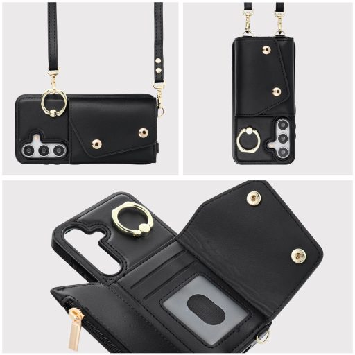 Wonder tok Samsung A36 5G  with wallet fekete