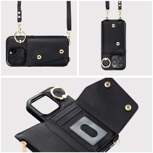 Wonder tok iPhone 16  with wallet fekete