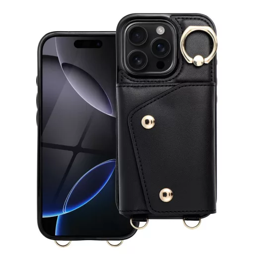 Wonder tok iPhone 12 / 12 PRO  with wallet fekete