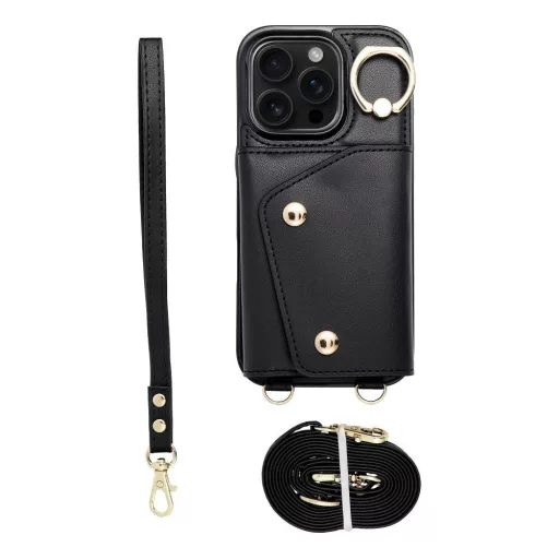 Wonder tok iPhone 12 / 12 PRO  with wallet fekete