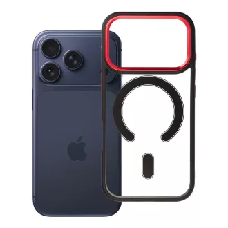   Color Edge Mag Cover tok iPhone 17 PRO  Magsafe kompatibilis piros-fekete
