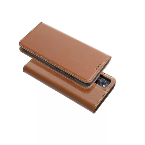 Smart Pro Leather bőrhatású flip tok iPhone 17 Pro Max barna