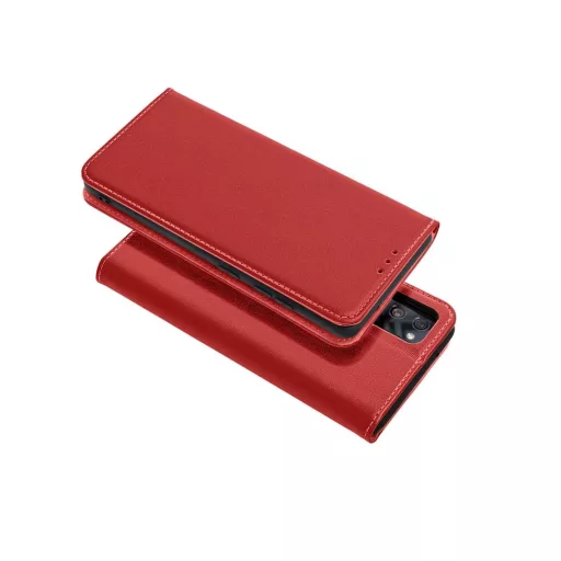 Smart Pro Leather bőrhatású flip tok iPhone 17 Pro Max bordó