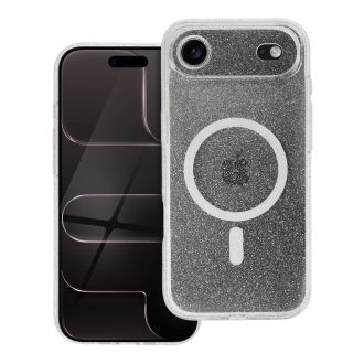   Clear Mag Cover tok iPhone 17 AIR  (STR / kameravédős) Magsafe kompatibilis átlátszó glitter