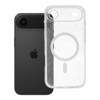   Clear Mag Cover tok iPhone 17 AIR  (STR / kameravédős) Magsafe kompatibilis átlátszó glitter