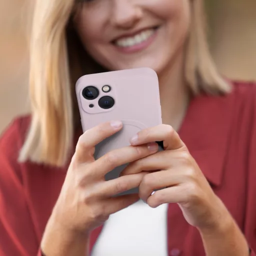 SILICONE MAG COVER tok Magsafe kompatibilis iPhone 17 Pro Max rózsaszín