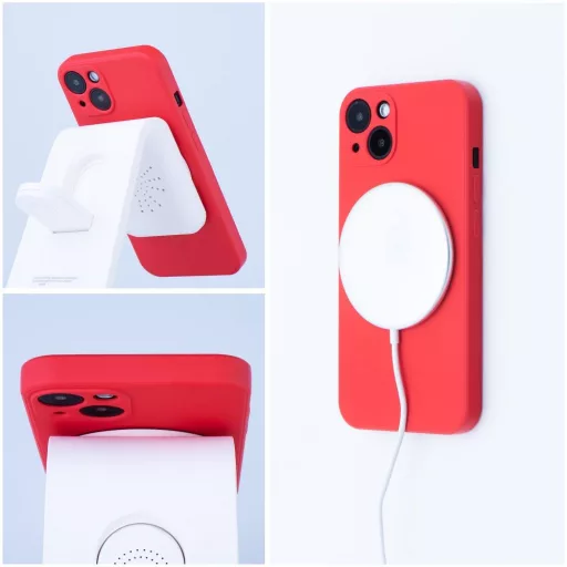Silicone Mag Cover tok iPhone 17 MagSafe kompatibilis piros