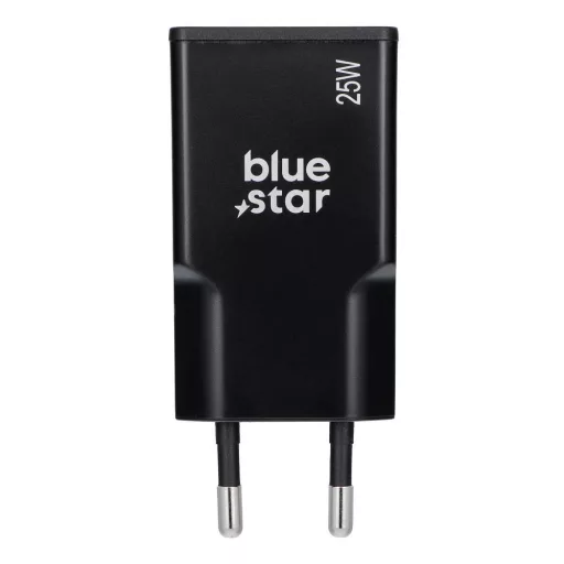 Blue Star Slim GaN hálózati töltő USB-C + USB-A QC4.0 PD 3A 25W TFK-SC-25WAC fekete