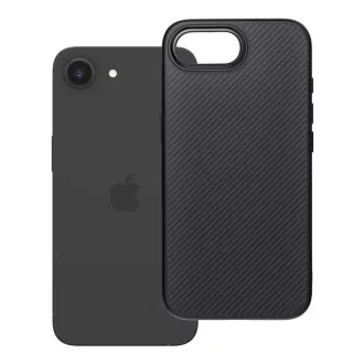   iPhone 16e (SE 4 2025) / 17e Carbon Elite Mag Cover tok – Magsafe kompatibilis – fekete