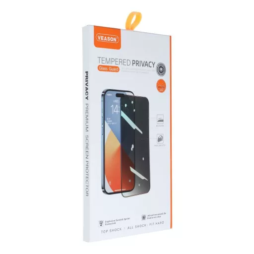 6D Pro Veason betekintésgátló (privacy) Üvegfólia iPhone 17 Pro fekete