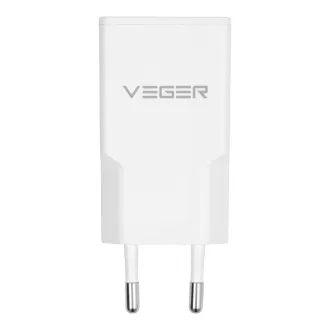   VEGER hálózati töltő USB-A + USB-C QC PD 30W 30W1A1C fehér