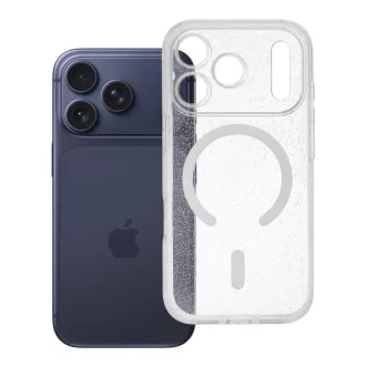   Clear Mag Cover tok iPhone 17 PRO  (STR / kameravédős) Magsafe kompatibilis átlátszó glitter