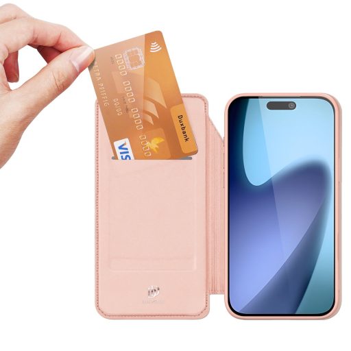 DUX DUCIS SKIN PRO pénztárcás tok iPhone 17 rózsaszín