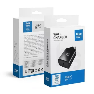   Blue Star hálózati töltő USB-C QC4.0 PD 3A 35W TFB-TC-35WPD fekete