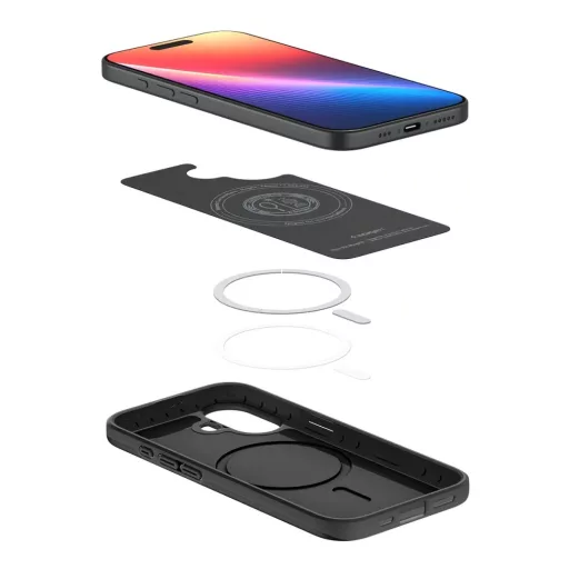 SPIGEN tok THIN FIT MAG Magsafe kompatibilis  iPhone 17 fekete