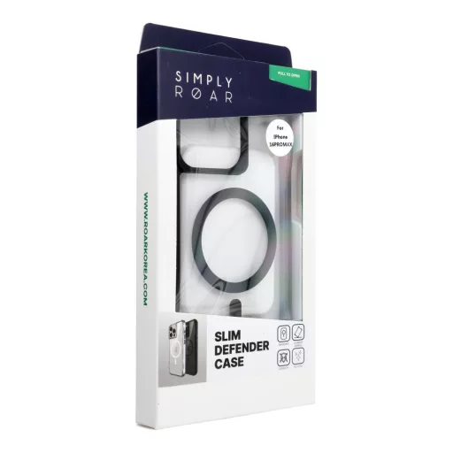 ROAR Slim Defender ütésálló tok Magsafe kompatibilis iPhone 16 Pro Max fekete