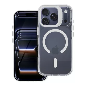   Lens Mag Cover tok kameralencsével iPhone 15 PRO MAX  Magsafe kompatibilis fehér