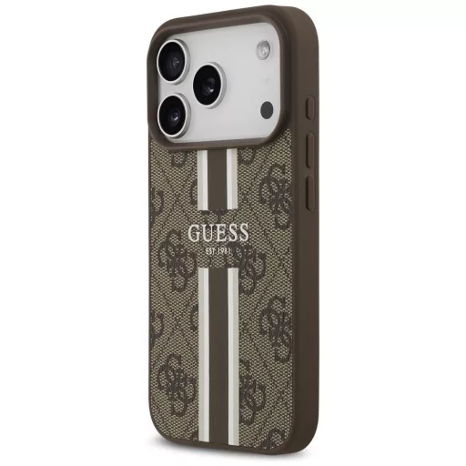 GUESS tok iPhone 17 Pro Magsafe kompatibilis GUHMP17LP4RPSW (4G Printed Stripes) barna