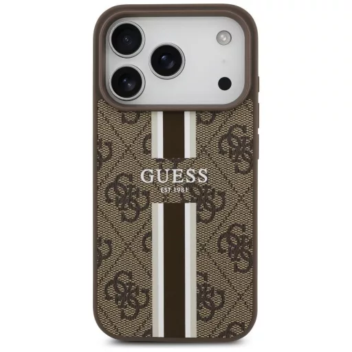 GUESS tok iPhone 17 Pro Magsafe kompatibilis GUHMP17LP4RPSW (4G Printed Stripes) barna