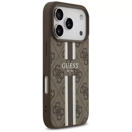 GUESS tok iPhone 17 Pro Magsafe kompatibilis GUHMP17LP4RPSW (4G Printed Stripes) barna