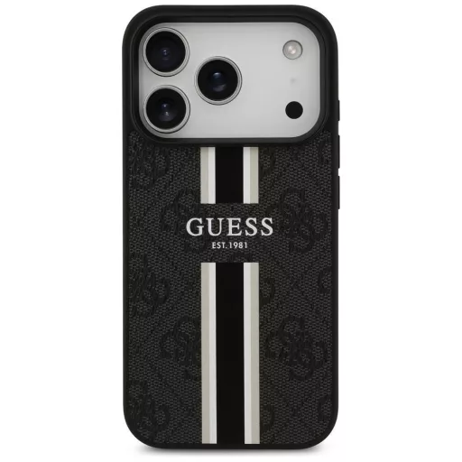 GUESS tok iPhone 17 Pro Magsafe kompatibilis GUHMP17LP4RPSK (4G Printed Stripes) fekete