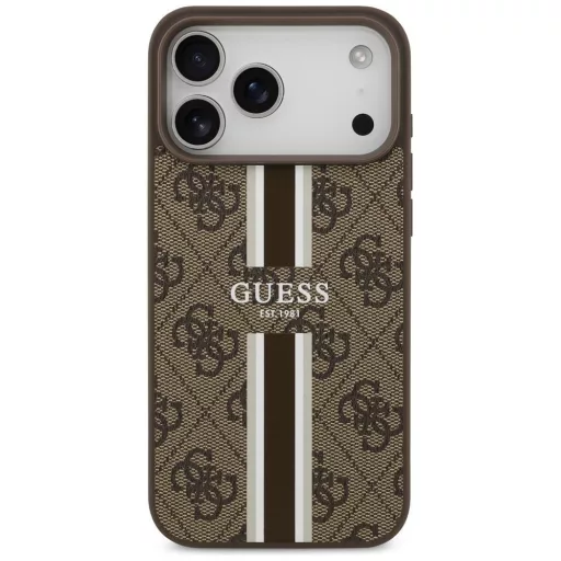 GUESS tok iPhone 17 Pro Max Magsafe kompatibilis GUHMP17XP4RPSW (4G Printed Stripes) barna