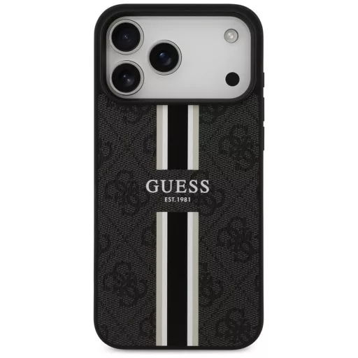 GUESS tok iPhone 17 Pro Max Magsafe kompatibilis GUHMP17XP4RPSK (4G Printed Stripes) fekete