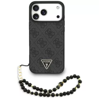   GUESS tok iPhone 17 Pro Max Magsafe kompatibilis GUHMP17XP4TSDPPSK (4G PU W/ Strap Triangle Logo) Fekete