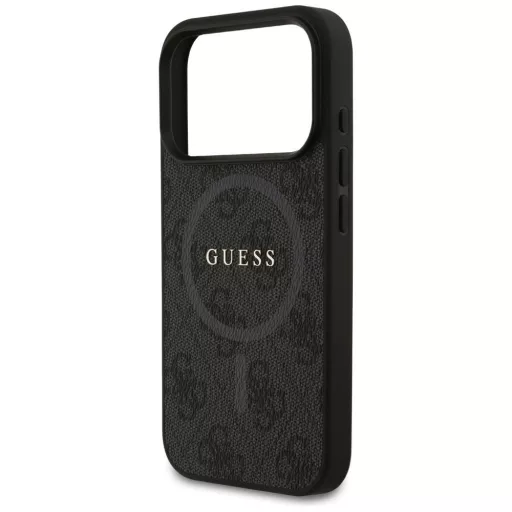 GUESS tok iPhone 17 Pro Magsafe kompatibilis GUHMP17LG4GFRK (PU 4G Ring Classic Logo) Fekete