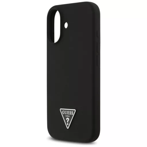 GUESS tok iPhone 17 Magsafe kompatibilis GUHMP17SSCTRLMK (Silicone W/ Triangle Logo) fekete