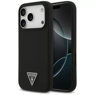   GUESS tok iPhone 17 Pro Magsafe kompatibilis GUHMP17LSCTRLMK (Silicone W/ Triangle Logo) fekete