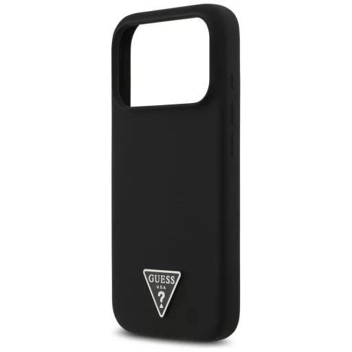 GUESS tok iPhone 17 Pro Max Magsafe kompatibilis GUHMP17XSCTRLMK (Silicone W/ Triangle Logo) Fekete