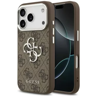   GUESS tok iPhone 17 Pro GUHCP17LP4G4SMCW (4G PU Leather Case with Big 4G and Classic Logo ezüst Metal Camera Frame) barna