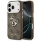 GUESS tok iPhone 17 Pro GUHCP17LP4G4SMCW (4G PU Leather Case with Big 4G and Classic Logo ezüst Metal Camera Frame) barna